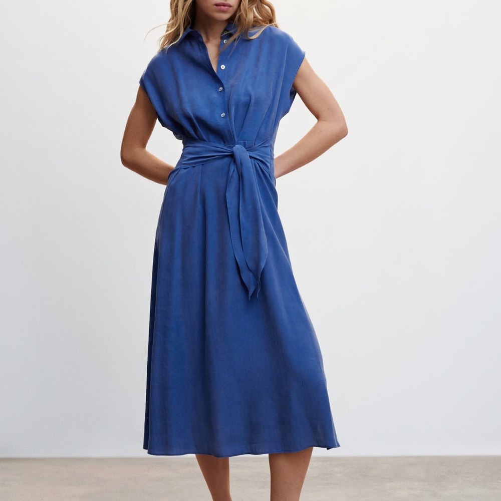 Mango Blue Midi Dress